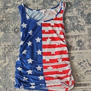 Patriotic Stars and Stripes Maternity Tank Top